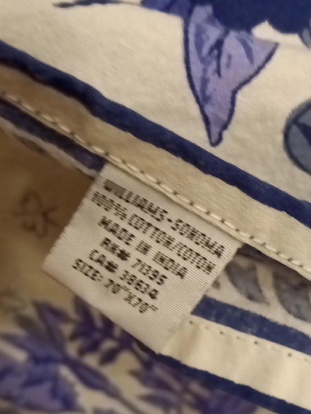 Williams-Sonoma French Country Blue Floral Border Tablecloth 70 X 70